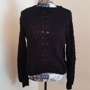 H&M Chunky Knit Crew Neck Sweater Black S